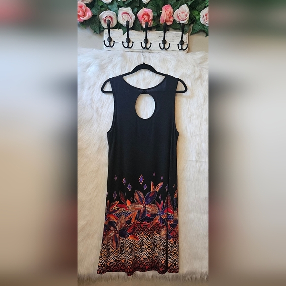 Simon Chang 2000's Indian Summer Keyhole Sleeveless Dress - Picture 3 of 8